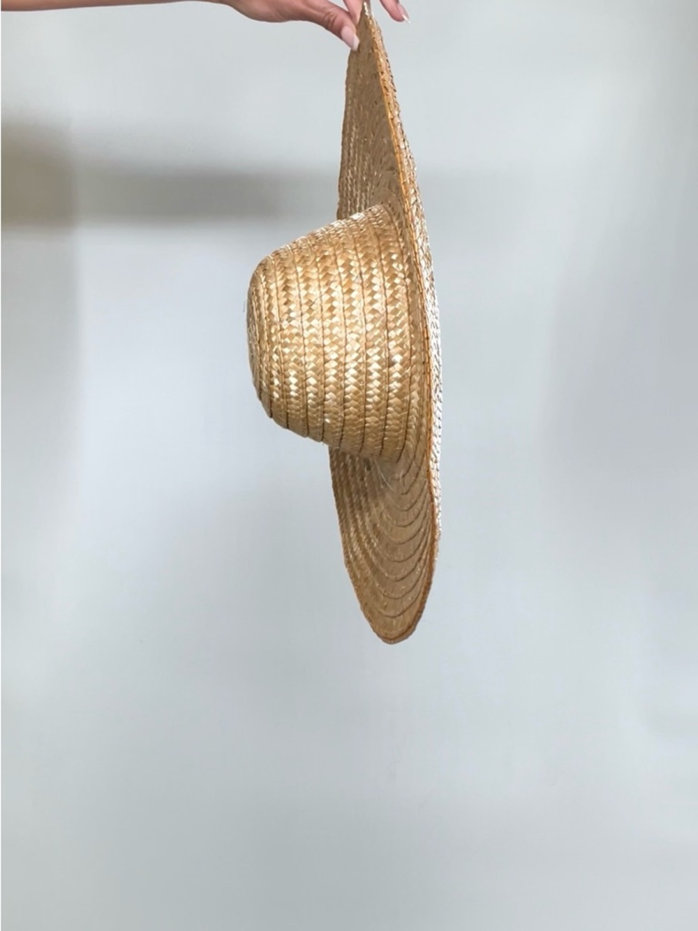 Wide Brim Straw Sun Hat - Natural Straw - Picture 3 of 8